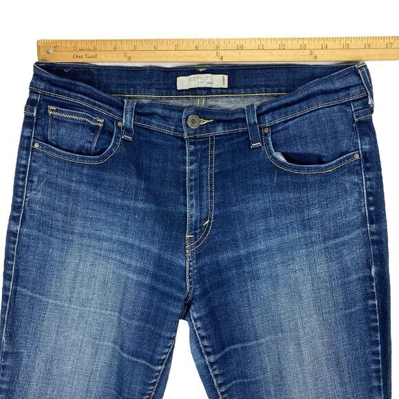 Levi's 515 Bootcut Jeans Women 12 Blue Distressed Western Cowgirl 90s Retro Wear - Picture 9 of 15